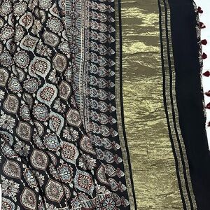 Ajrakh Modal Silk Saree